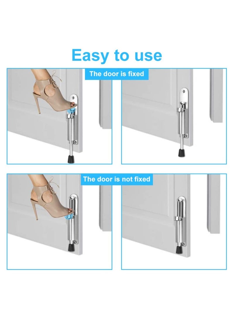 Metal Spring-Loaded Door Stopper with Foot Control - Floor Holder for Indoor and Outdoor Use, Ideal for Balcony and Gate Doors - Image 3