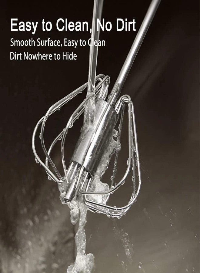 MobFest® Stainless Steel Semi-Automatic Mixer Baking Whisk Manual Kitchen Hand Blender Rotating Wire Beater Egg Stirring Lassi, Mixer, Butter Milk Maker, 12 Inch - Image 5
