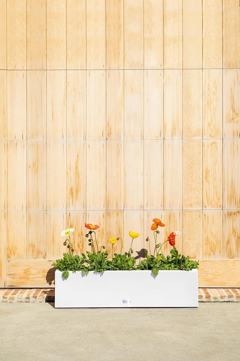 Veradek Block Series Window Box Planter - Rectangular Flower Pot for Indoor or Outdoor Window Sill/Balcony | All-Weather Use with Drainage Holes | Modern Décor for Succulents, Herbs, Small Plants - Image 4