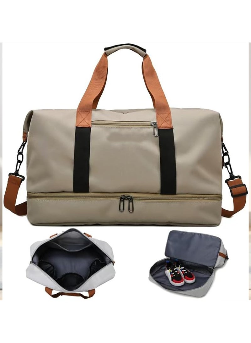 حقيبة سفر، حقيبة أمتعة، حقيبة سفر كبيرة السعة مع فصل رطب وجاف، حقيبة سفر خارجية كاجوال، حقيبة يوغا لياقة بدنية نسائية، حقيبة ليلية لعطلة نهاية الأسبوع - Image 1