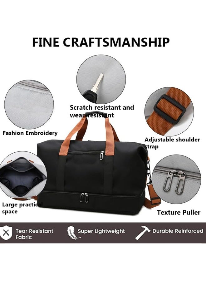 حقيبة سفر، حقيبة أمتعة، حقيبة سفر كبيرة السعة مع فصل رطب وجاف، حقيبة سفر خارجية كاجوال، حقيبة يوغا لياقة بدنية نسائية، حقيبة ليلية لعطلة نهاية الأسبوع - Image 3