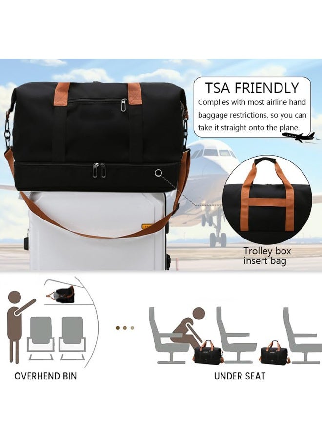 حقيبة سفر، حقيبة أمتعة، حقيبة سفر كبيرة السعة مع فصل رطب وجاف، حقيبة سفر خارجية كاجوال، حقيبة يوغا لياقة بدنية نسائية، حقيبة ليلية لعطلة نهاية الأسبوع - Image 2