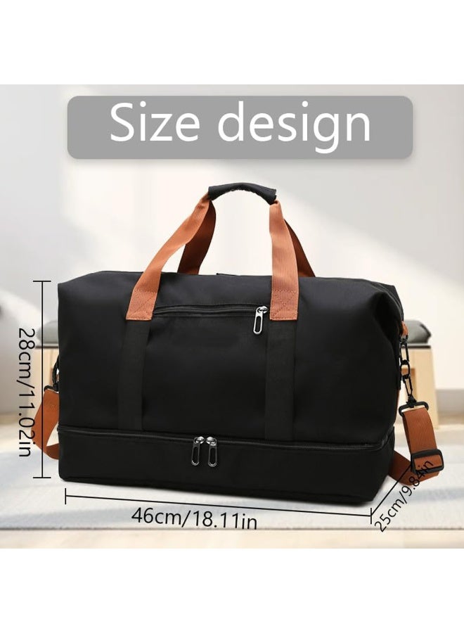 حقيبة سفر، حقيبة أمتعة، حقيبة سفر كبيرة السعة مع فصل رطب وجاف، حقيبة سفر خارجية كاجوال، حقيبة يوغا لياقة بدنية نسائية، حقيبة ليلية لعطلة نهاية الأسبوع - Image 4