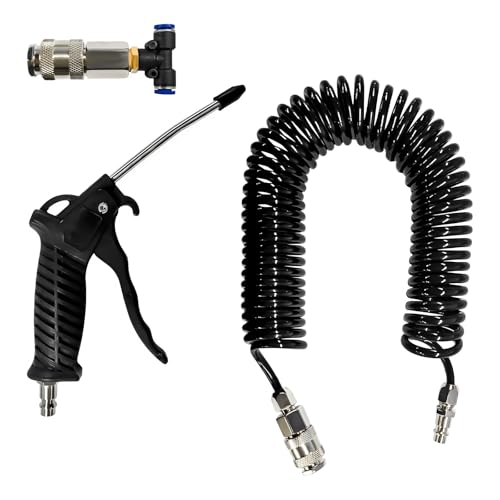 ZNDAW Air Blow Gun Kit Heavy Duty Truck Air Seat Blow Spray Tool with 16ft Long PU Coil Duster Gun Kit with Cleaning Nozzle Tip for Car Truck Semi Trailer Car Accessories - Image 1