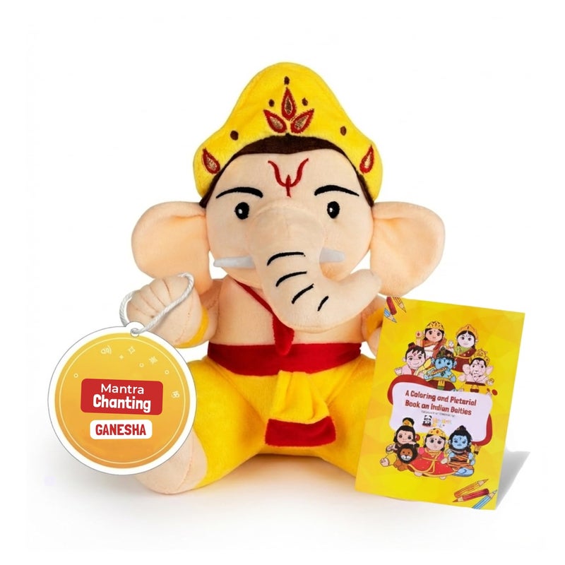 Panda's Box Pandas Box Mantra Chanting Musical Baby Ganesha Plush Toy Best Gift for Kids - Image 3