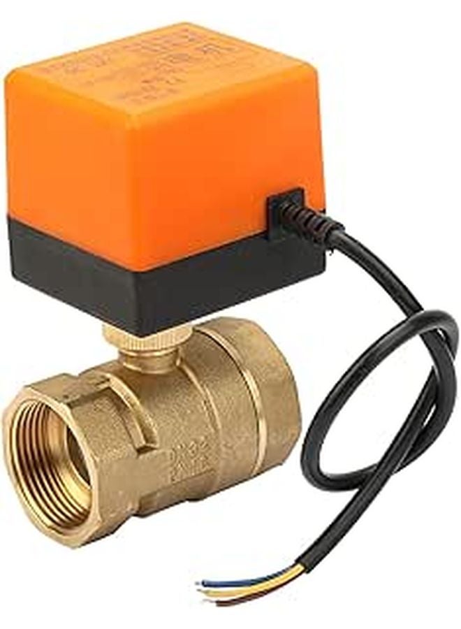 DN32 G1 1 4 Inch Electric Ball Valve Brass Motor 2 Way 3 Wire 12V DC - Image 1