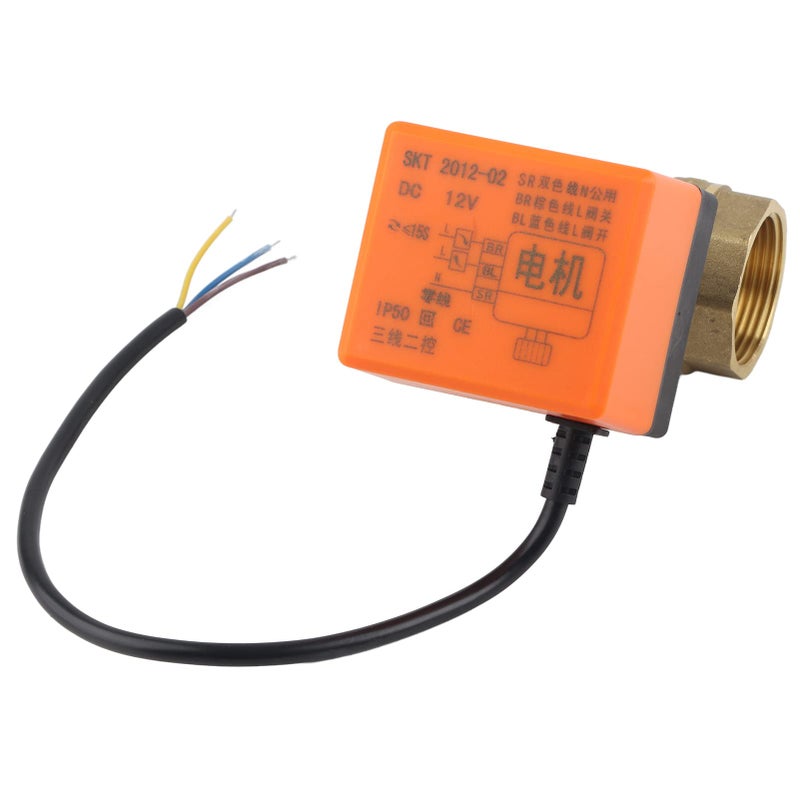DN32 G1 1 4 Inch Electric Ball Valve Brass Motor 2 Way 3 Wire 12V DC - Image 3