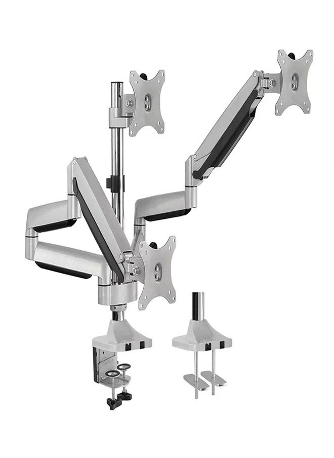 Skill Tech SH100 C036 Aluminum Triple Display Interactive LCD VESA Desk Mount for 13"-32" Screens, VESA 100x100, 27kg Load Capacity – Black  - Image 1