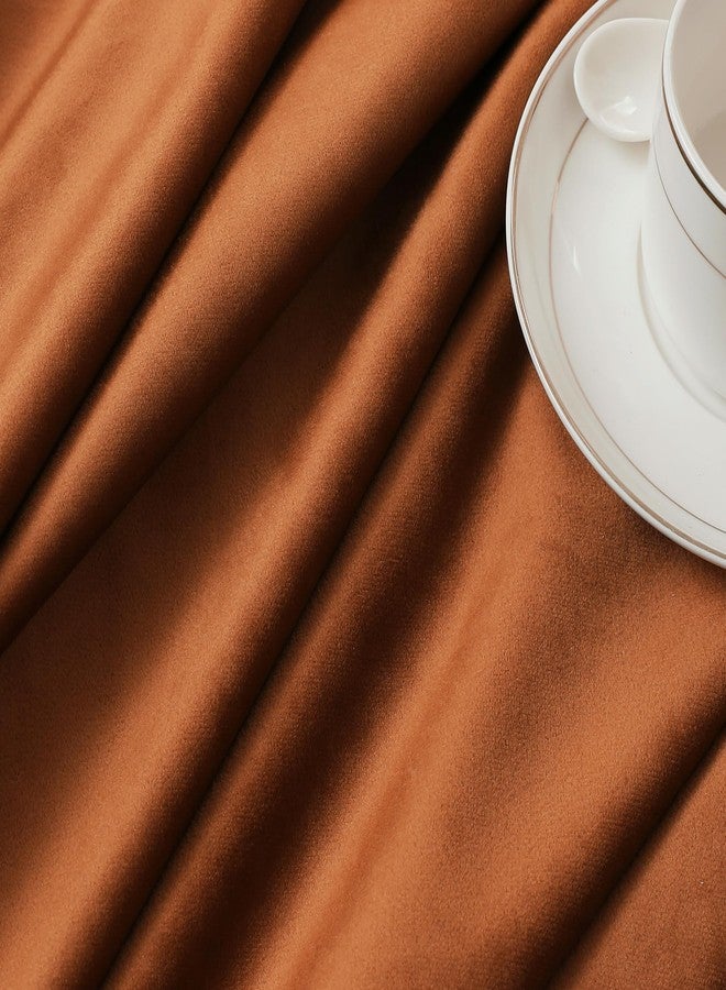 Timeper Burnt Orange Pleat Back Tab Velvet Curtains W52 x L84 inches 2 Panels, Room Darkening Solid Home Decor Curtains for Bedroom Living Dining Room Thermal Insulated Luxury Super Soft Window Drapes - Image 4