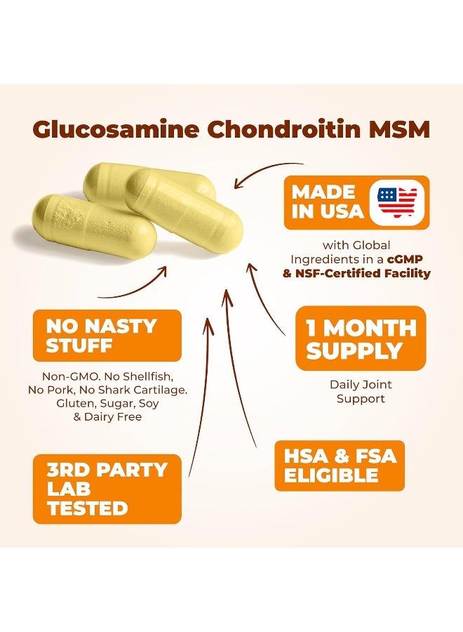 Vimerson Health Glucosamine with Chondroitin Turmeric MSM Boswellia. Supports Occasional Joint Pain Relief. Helps Response, Antioxidant Properties. Supplement for Back, Knees, Hands. 90 Capsules - Image 4