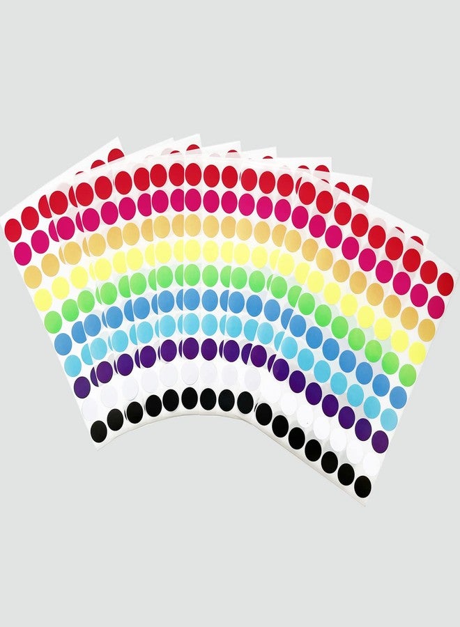 MTRSOCHO 700 PCS Dot Stickers 3/4 Inch Color Coding Labels Round Colored Dot Stickers, 10 Assorted Color Colorful Coding Label Circle Sticker for Toddler Office Student Classroom, 70 Labels/Sheet - Image 3