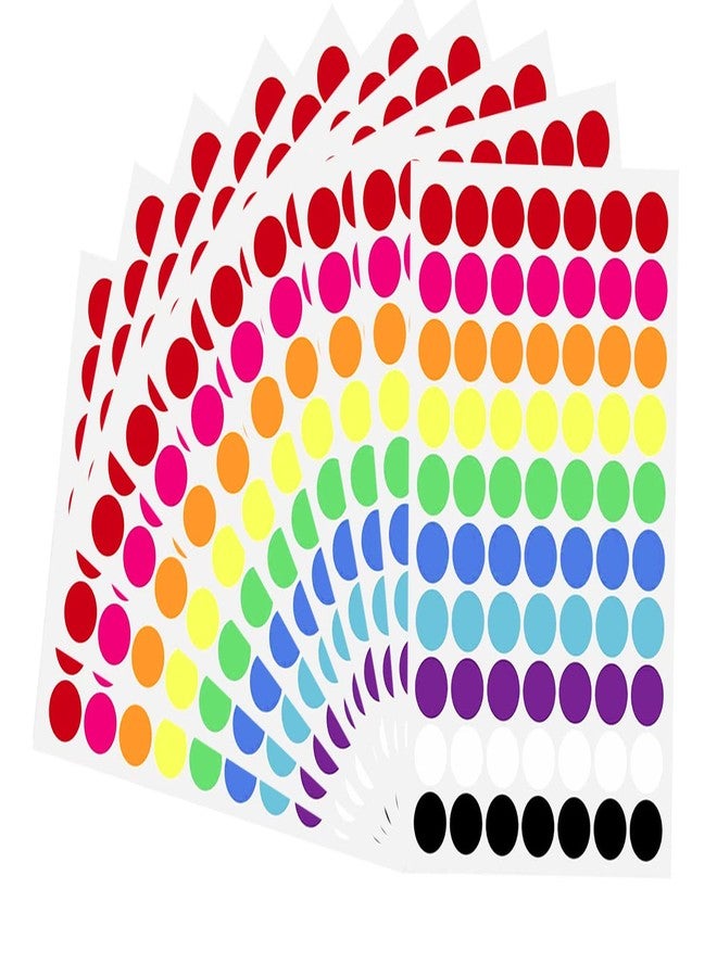 MTRSOCHO 700 PCS Dot Stickers 3/4 Inch Color Coding Labels Round Colored Dot Stickers, 10 Assorted Color Colorful Coding Label Circle Sticker for Toddler Office Student Classroom, 70 Labels/Sheet - Image 1
