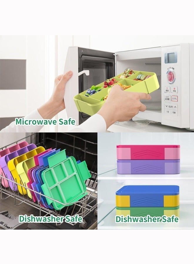 Bento Lunch Box for Kids and Adults, Lunchbox Containers with Tablewares for Boys and Girls, Leakproof, Microwave, Dishwasher, Freezer Safe, Bpa-Free(Green) - Image 4