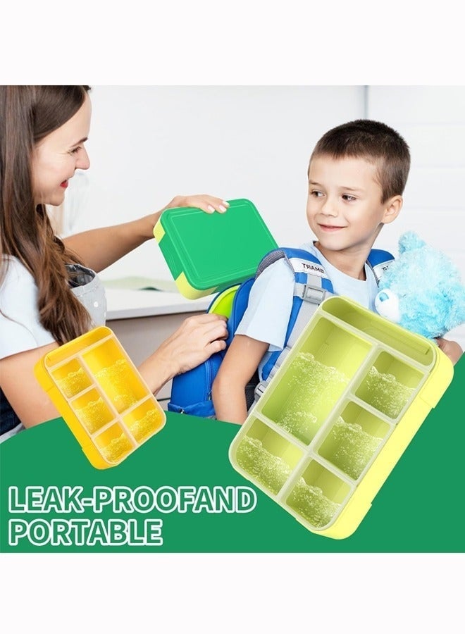Bento Lunch Box for Kids and Adults, Lunchbox Containers with Tablewares for Boys and Girls, Leakproof, Microwave, Dishwasher, Freezer Safe, Bpa-Free(Green) - Image 3