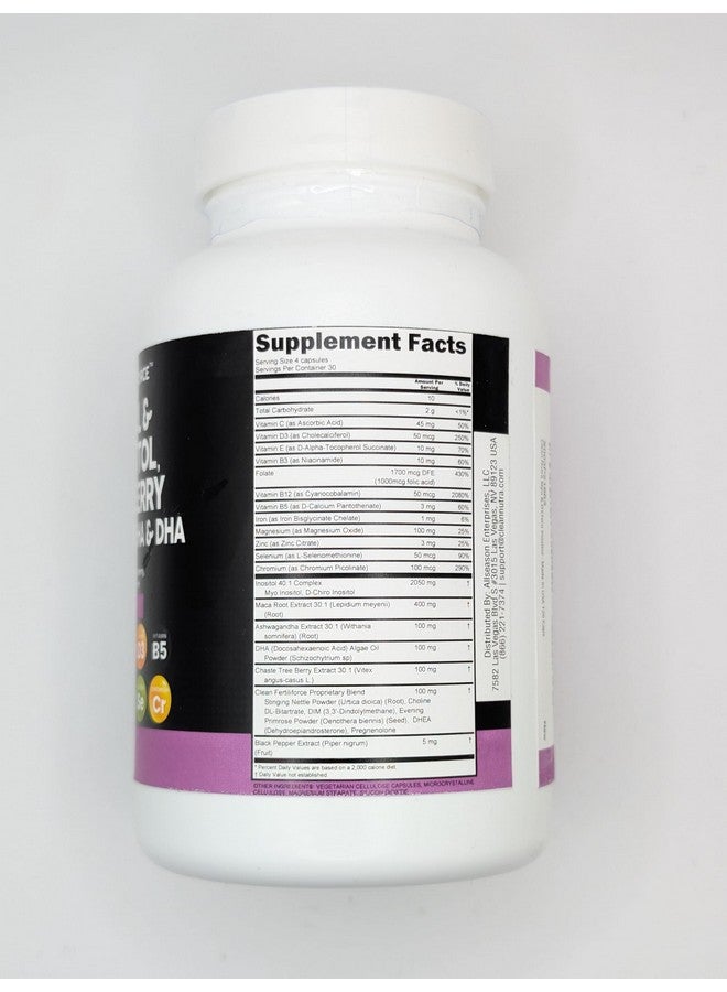 Clean Nutraceuticals Myo-Inositol & D-Chiro Inositol 2050mg Fertility Supplement 40:1 Ratio - Prenatal Vitamins for Women with Ashwagandha Maca Root Vitex Chasteberry Iron DHA Folic Acid DIM Zinc (1) - Image 2