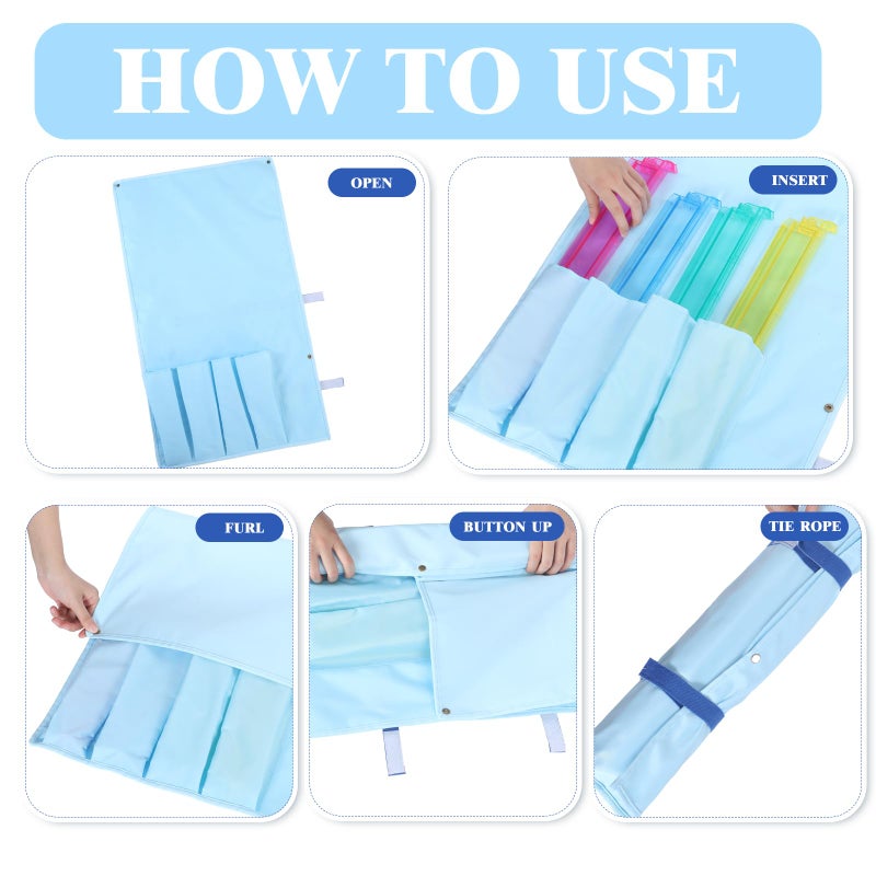 Locmeo 1 Pcs Mahjong Bags Protective Sleeve for Mahjong Racks and Pushers Tile Bag Accessory 20 Inch, Empty Mah Jong Bag Only(Light Blue,Classic) - Image 4