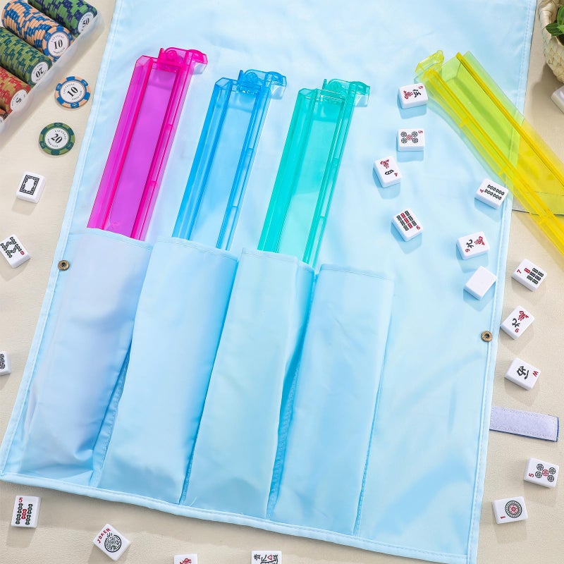 Locmeo 1 Pcs Mahjong Bags Protective Sleeve for Mahjong Racks and Pushers Tile Bag Accessory 20 Inch, Empty Mah Jong Bag Only(Light Blue,Classic) - Image 5