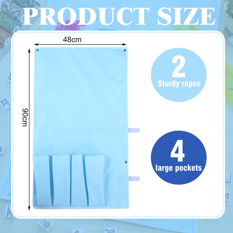 Locmeo 1 Pcs Mahjong Bags Protective Sleeve for Mahjong Racks and Pushers Tile Bag Accessory 20 Inch, Empty Mah Jong Bag Only(Light Blue,Classic) - Image 2