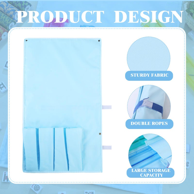 Locmeo 1 Pcs Mahjong Bags Protective Sleeve for Mahjong Racks and Pushers Tile Bag Accessory 20 Inch, Empty Mah Jong Bag Only(Light Blue,Classic) - Image 3
