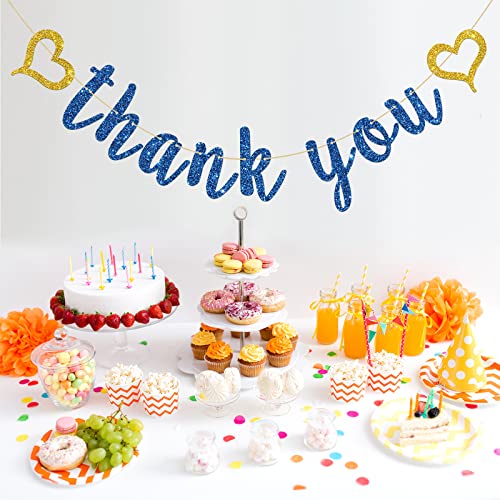 INNORU Thank You Banner Navy Blue Glitter, Wedding Bridal Shower, Thanksgiving Day Party Decorations, Engagement Party Banner, Perfect Wedding Party Decoration Suppllies - Image 3