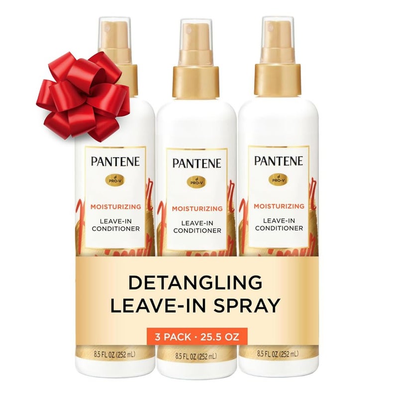 Pantene Conditioning Detangler Spray, Pro-V Repair & Protect, Nutrient Boost for Damaged Hair, Antioxidant Enriched, Leave-In Conditioner, Smooth & Shine, Sulfate-Free, 8.5 Fl Oz, 3 Pack - Image 1