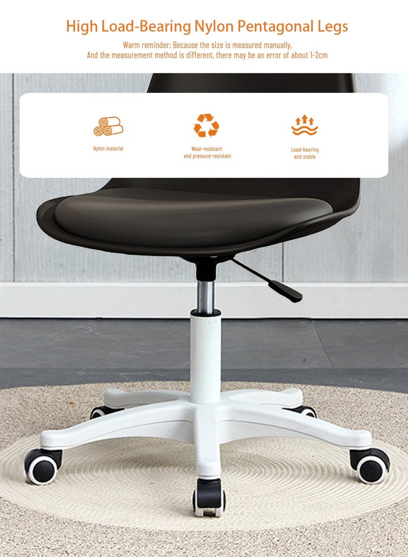 Sinyin Set of 5 Black Office Chairs with Padded Cushion Seat and Wheels, Adjustable Swivel Desk Chair, Modern Home Office Chair for Study Room, Vanity, Bedroom and Workspace - Image 4