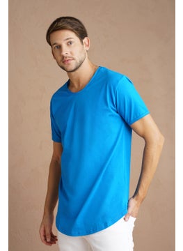 Cool Tarz Cool Style Saks Men's Oval Cut Slim Fit Dirty Collar Casual T-Shirt  - Image 1