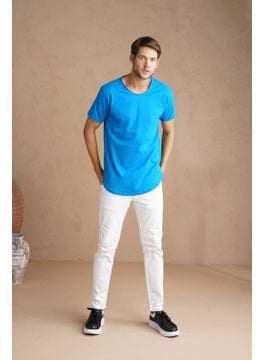 Cool Tarz Cool Style Saks Men's Oval Cut Slim Fit Dirty Collar Casual T-Shirt  - Image 2