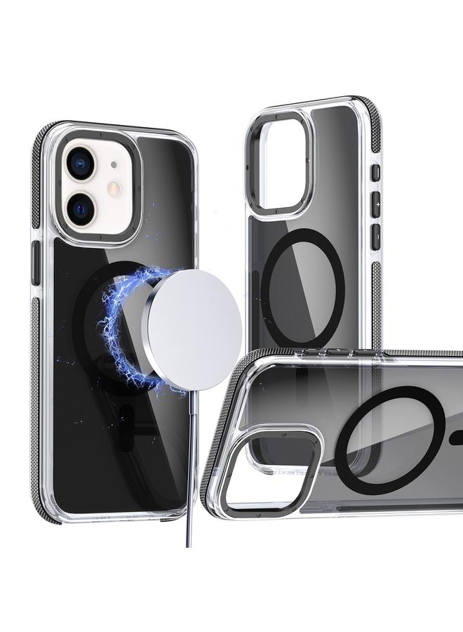 زبون جراب ماج سيف ثنائي اللون شفاف أسود اللون لهاتف آيفون 11 مع تغطية كاملة - Image 1