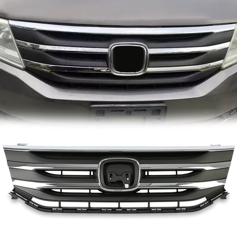 HECASA Front Bumper Grille Compatible with 20112013 Honda Odyssey Replacement for HO1202107C HO1217105 HO1210138 Silver Chrome Black Allinone Textured Molding