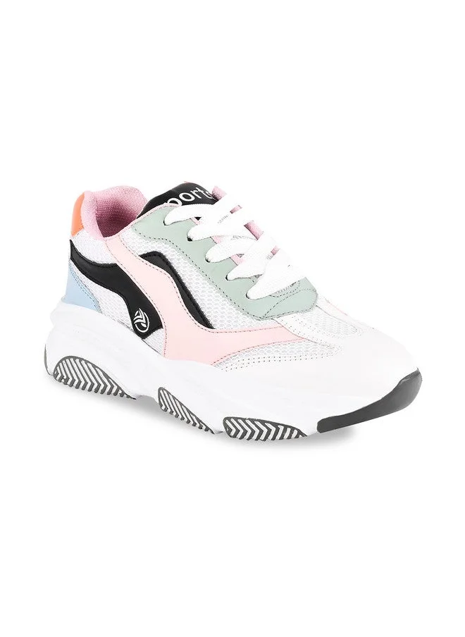 شوتوبيا Shoetopia Girls Colourblocked Lightweight Lace-Up Sneakers