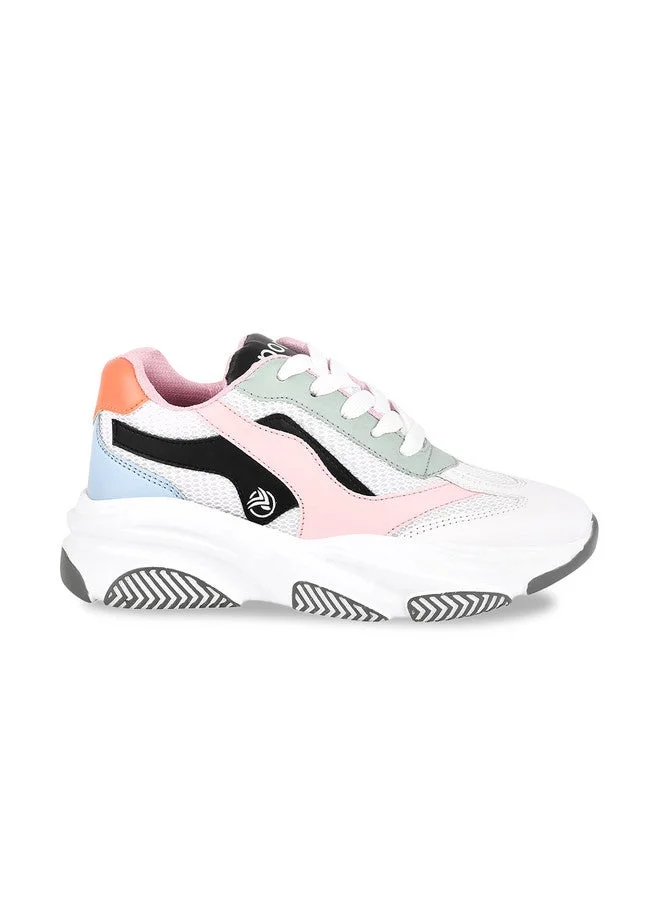 شوتوبيا Shoetopia Girls Colourblocked Lightweight Lace-Up Sneakers