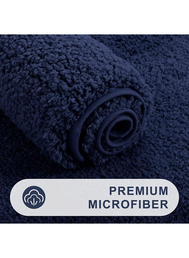 HaRvic Microfiber Anti-Slip Rectangular Bathmat Set Super Absorbent Floor Door Mat Non-Slip Quick Dry Rugs Water Absorbing Bathroom Mat Door Mat For Home Bathroom Kitchen Size- 60 X 40Cm (Navy Blue) - Image 2