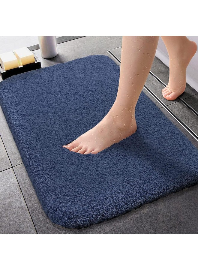 HaRvic Microfiber Anti-Slip Rectangular Bathmat Set Super Absorbent Floor Door Mat Non-Slip Quick Dry Rugs Water Absorbing Bathroom Mat Door Mat For Home Bathroom Kitchen Size- 60 X 40Cm (Navy Blue) - Image 1