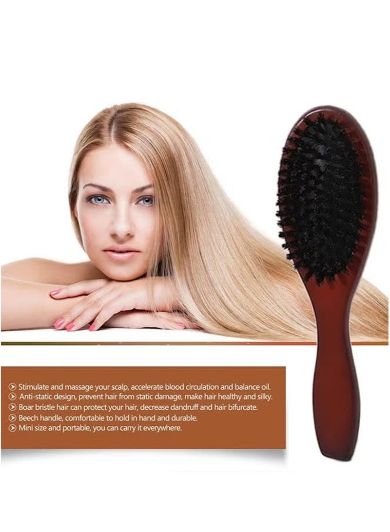 فرشاة الشعر الطبيعية البرية للخنزير - تصميم ناعم وخالي من الشجرة لجميع أنواع الشعر مع مقابض خشبية متينة - Image 4