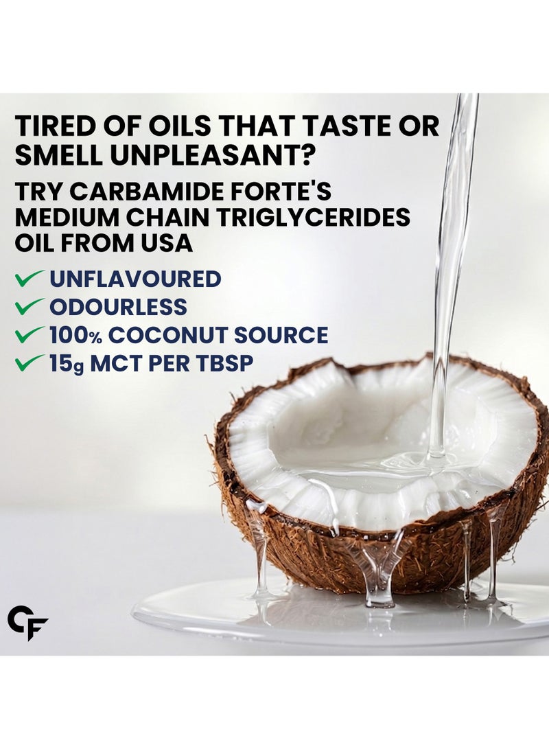 Carbamide Forte Pure MCT Oil C8 From USA | 100% Coconut Source | Keto & Paleo Friendly - 500ml Vegetarian Oil - Image 5