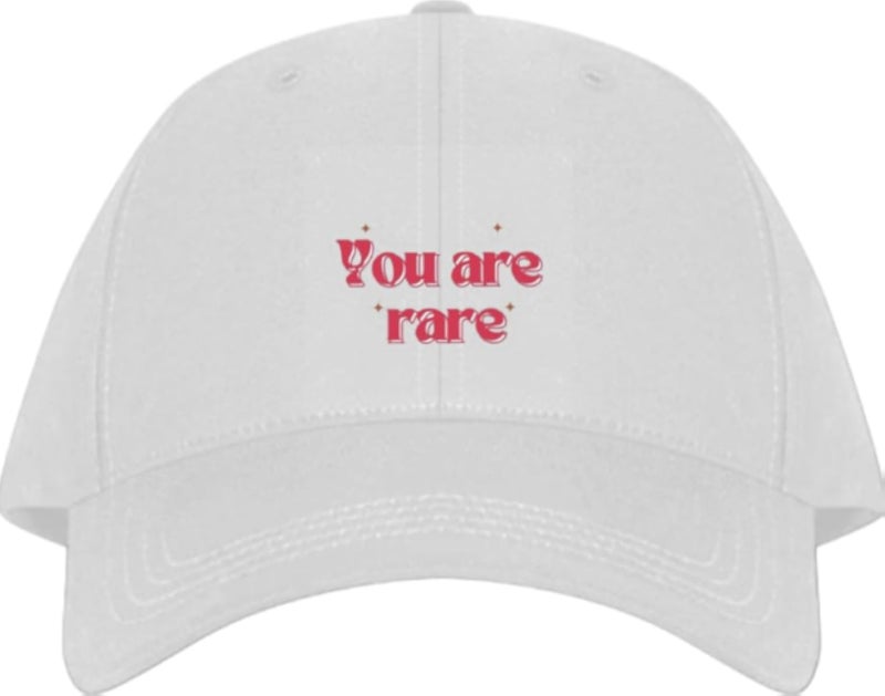 You are rare Plain unisex baseball cap White