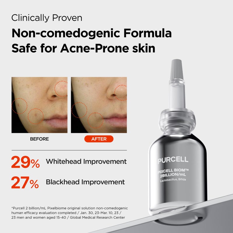 PURCELL Pixcell Biom 2B/mL Probiotic Essence Serum - Restores Skin Barrier with Bifida, Lactobacillus Ferment Lysate, Korean Probiotic Drops for acne prone skin and sensitive skin (30ml, 1.01 Fl Oz.) - Image 3