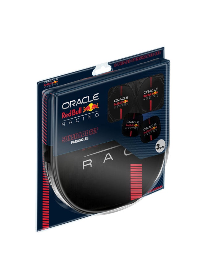 ريد بول أوراكل ريسينغ طقم واقي شمس سيارة 3 قطع بمقاس عالمي أسود وأحمر 28 × 5 × 29 سم RBSS3P001 - Image 4