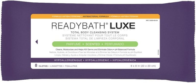 Medline READYBATH Luxe - Disposable No-Rinse Bathing Wipes - Case of 24 PKG (192)