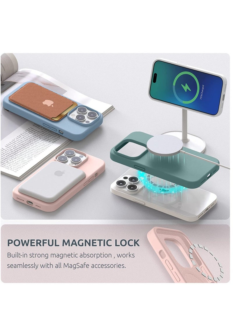 Raxoom Magnetic Case Designed for iPhone 14 Pro Max Case 6.7 inch (2022), Compatible with MagSafe, Liquid Silicone Phone Case for iPhone 14 Pro Max, Chakl Pink - Image 4