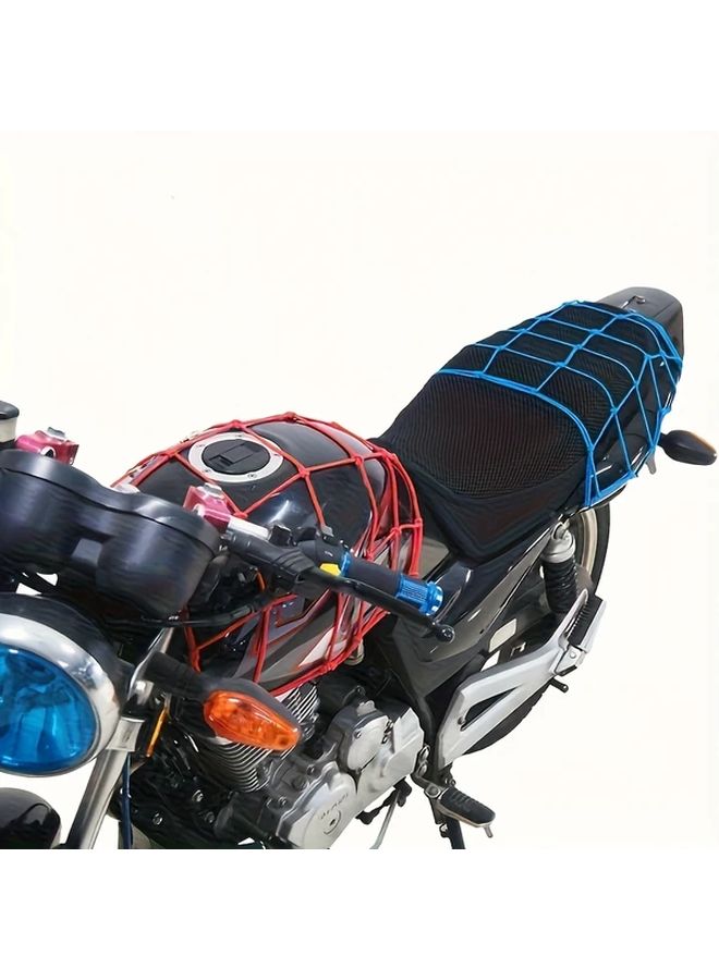 شبكة أمتعة حمراء متينة قابلة للتمدد مع خطاطيف لرفوف دراجات السكوتر الخلفية - Image 4