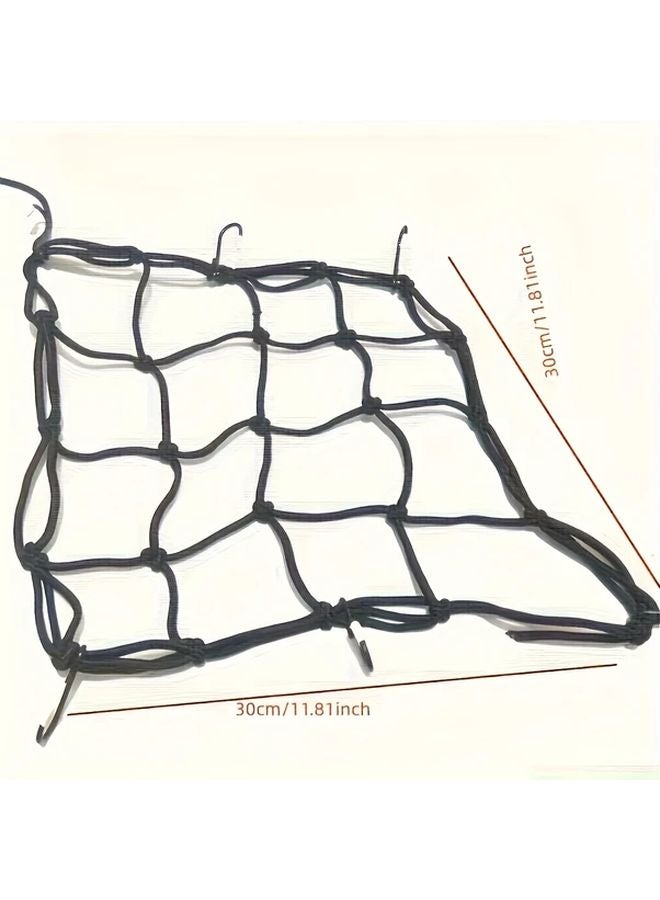 شبكة أمتعة حمراء متينة قابلة للتمدد مع خطاطيف لرفوف دراجات السكوتر الخلفية - Image 3