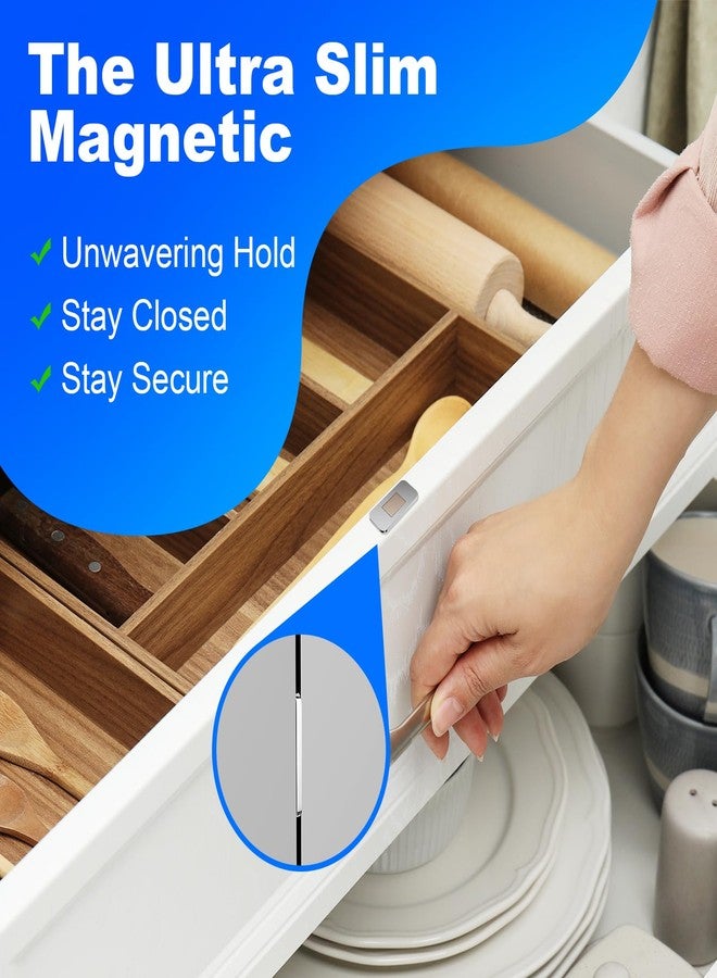 PHIXBEAR 5 Pack Magnetic Cabinet Door Catch, Ultra Thin Cabinet Door Magnets, Adhesive Drawer Magnets to Stay Closed, Stainless Steel Cabinet Latch Easy to Install with Double Sided Tape - Image 3