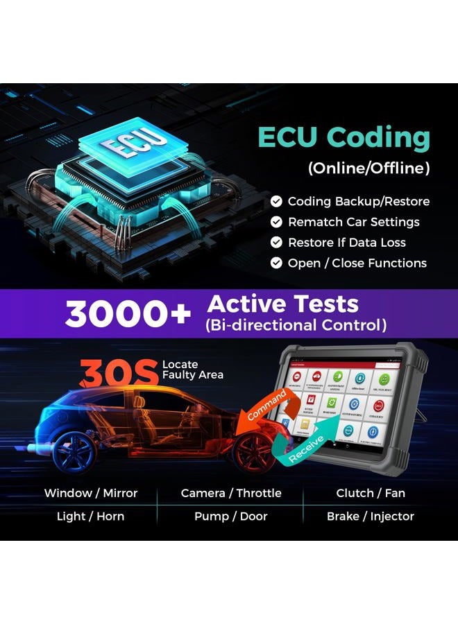 Launch X431 V+ Full System Bi-Directional Scan Tool Key Programming Diagnostic Scanner Code Reader - Image 5