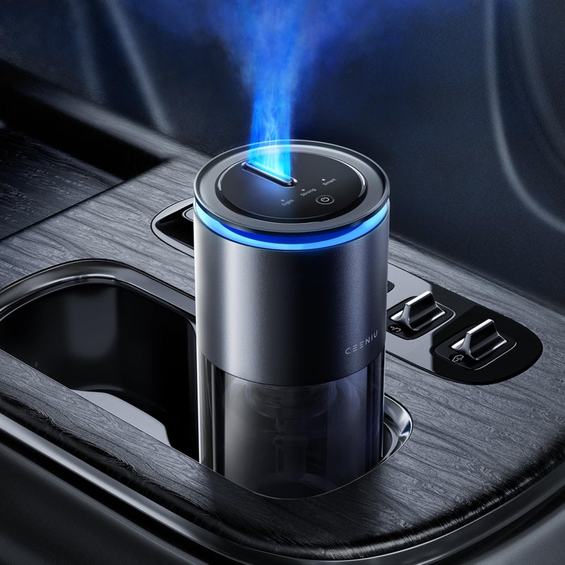 Ceeniu Smart Car Air Freshener Enlarged Spray Nozzle Advanced Ultrasonic Diffuser CF12 Pro Auto OnOff Adjustable Mode 60Day Powerful Battery Ambient Light Luxury Cologne Scent Lasts 4 Months