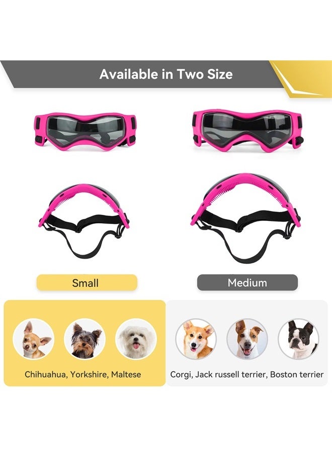 PETLESO Dog Goggles Small Breed, Dog Sunglasses Small Breed Dog Eye Sun Light Protection, UV Protection Goggles for Dog with Adjustable Straps, Small Pink - Image 4
