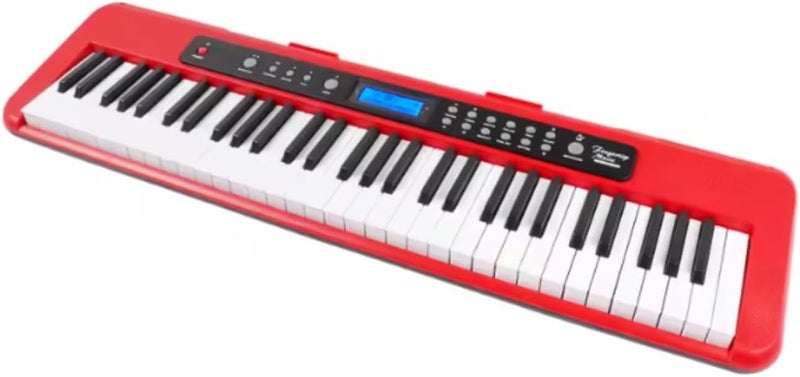 Aiersi A828 Touch Response 61 Keys Beginner Keyboard with Built-In Lessons - Red - Image 4