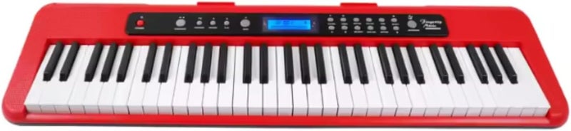 Aiersi A828 Touch Response 61 Keys Beginner Keyboard with Built-In Lessons - Red - Image 2