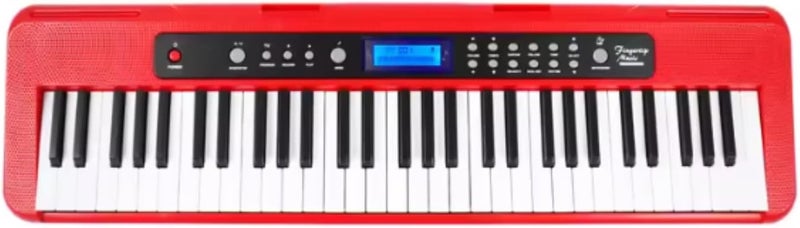 Aiersi A828 Touch Response 61 Keys Beginner Keyboard with Built-In Lessons - Red - Image 3